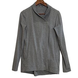 Lululemon Sweatshirt Jacket Womens 4 Belle Wrap Gray Stretch Cotton Terry